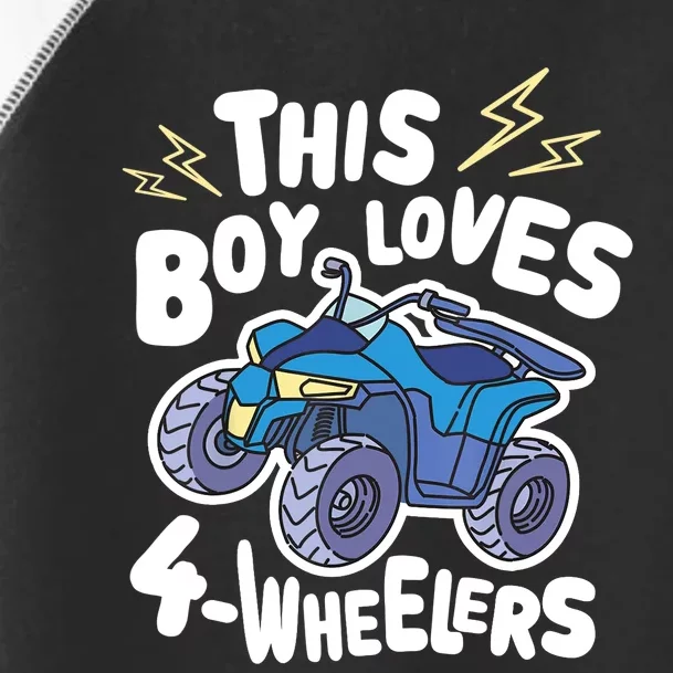 ATV Quad Biking Graphic - This Boy Loves 4 Wheelers Toddler Fine Jersey T-Shirt