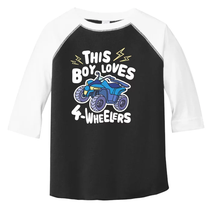 ATV Quad Biking Graphic - This Boy Loves 4 Wheelers Toddler Fine Jersey T-Shirt