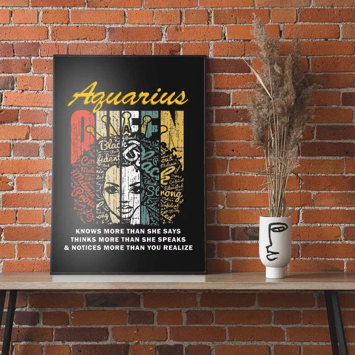 Aquarius Queen Birthday Gift Knows More Than She Says Poster