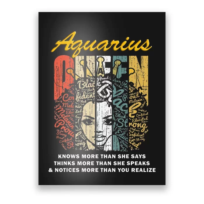 Aquarius Queen Birthday Gift Knows More Than She Says Poster