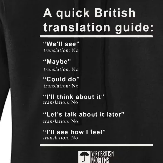 A Quick British Translations Guide Women's Pullover Hoodie