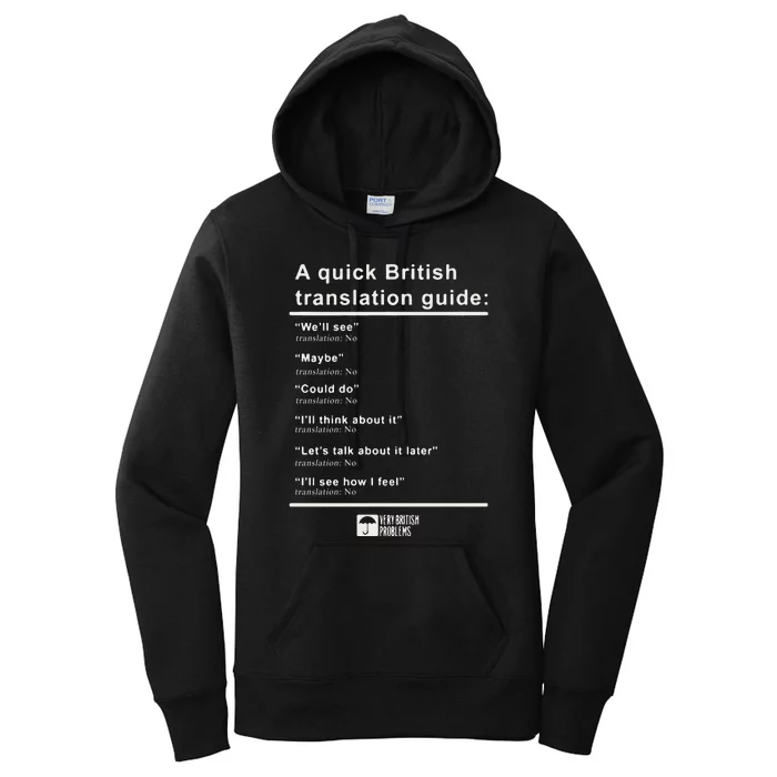 A Quick British Translations Guide Women's Pullover Hoodie