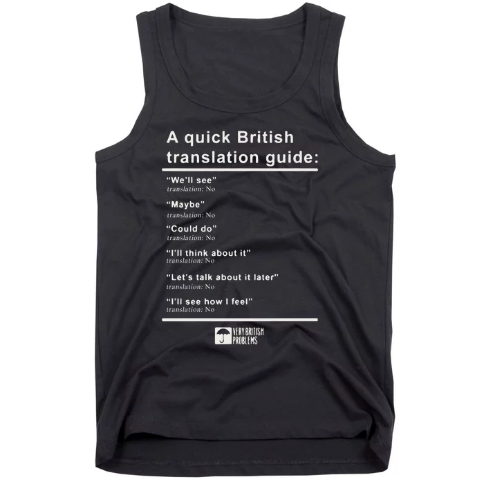 A Quick British Translations Guide Tank Top