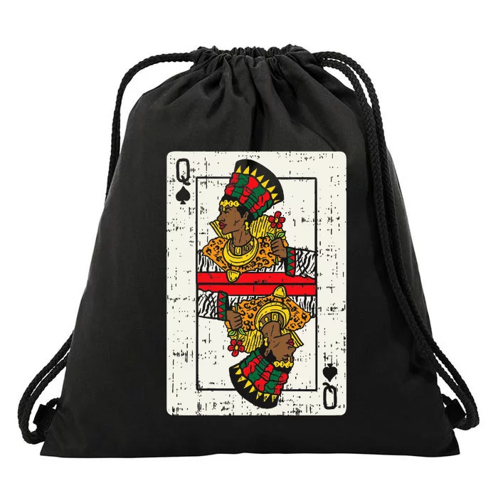 African Queen Card Melanin Black Pride Halloween BLM Drawstring Bag