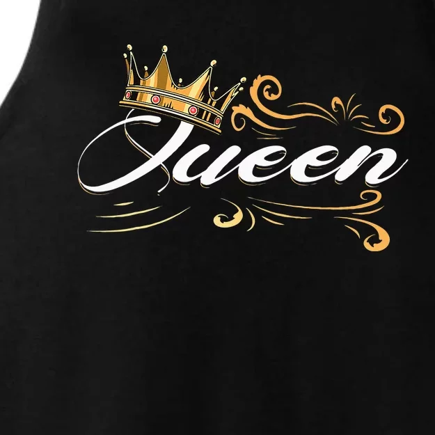 Awesome Queen Crown Crown Me Font Queen Ladies Tri-Blend Wicking Tank