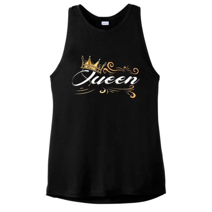 Awesome Queen Crown Crown Me Font Queen Ladies Tri-Blend Wicking Tank