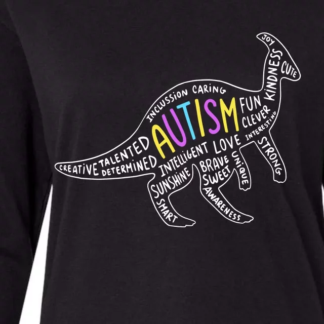 Autism Quotes Dinosaur Womens Cotton Relaxed Long Sleeve T-Shirt