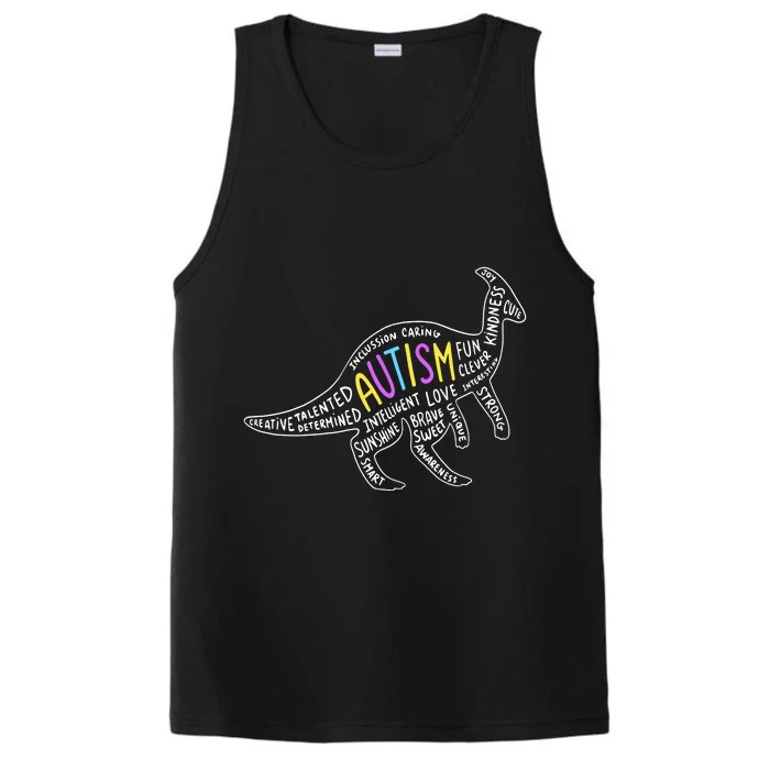 Autism Quotes Dinosaur Performance Tank