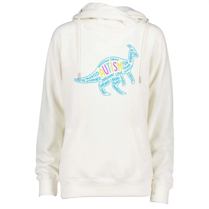 Autism Quotes Dinosaur Womens Funnel Neck Pullover Hood