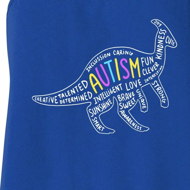 Autism Quotes Dinosaur Women's Racerback Tank