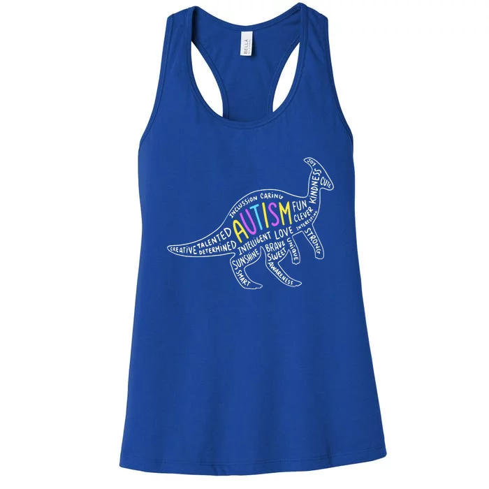 Autism Quotes Dinosaur Women's Racerback Tank