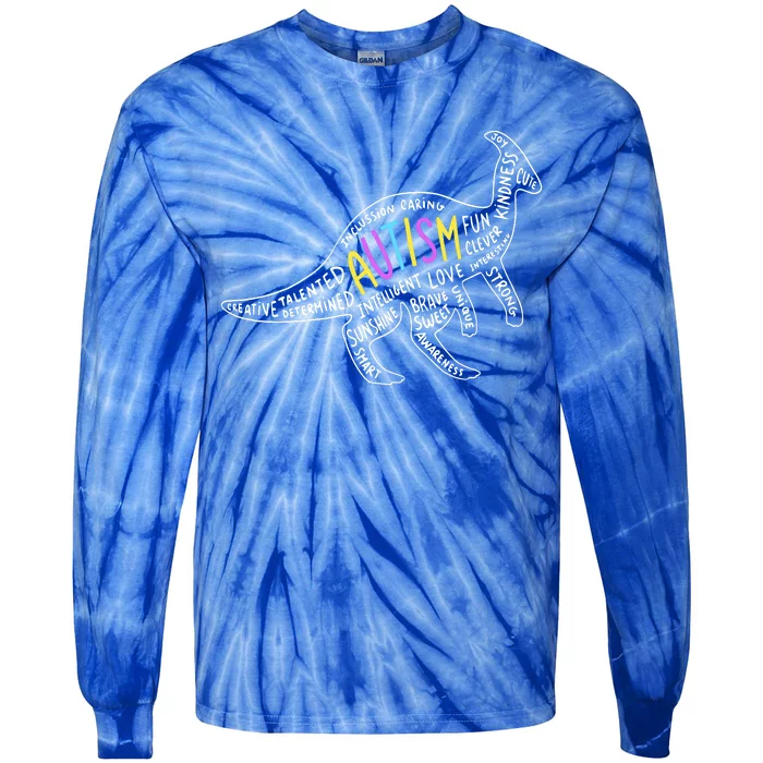 Autism Quotes Dinosaur Tie-Dye Long Sleeve Shirt