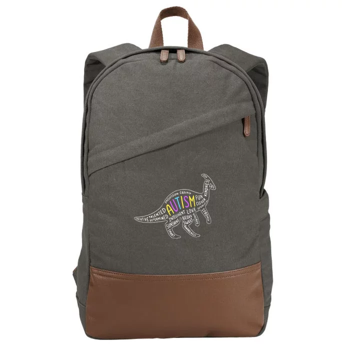 Autism Quotes Dinosaur Cotton Canvas Backpack