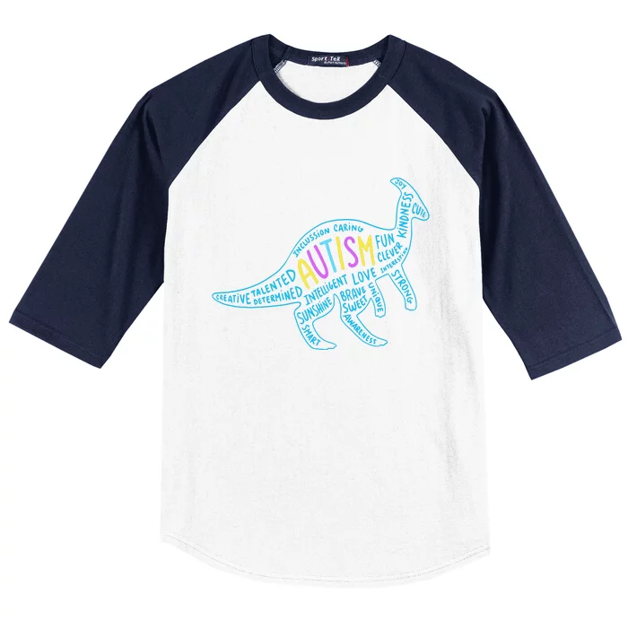 Autism Quotes Dinosaur Baseball Sleeve Shirt