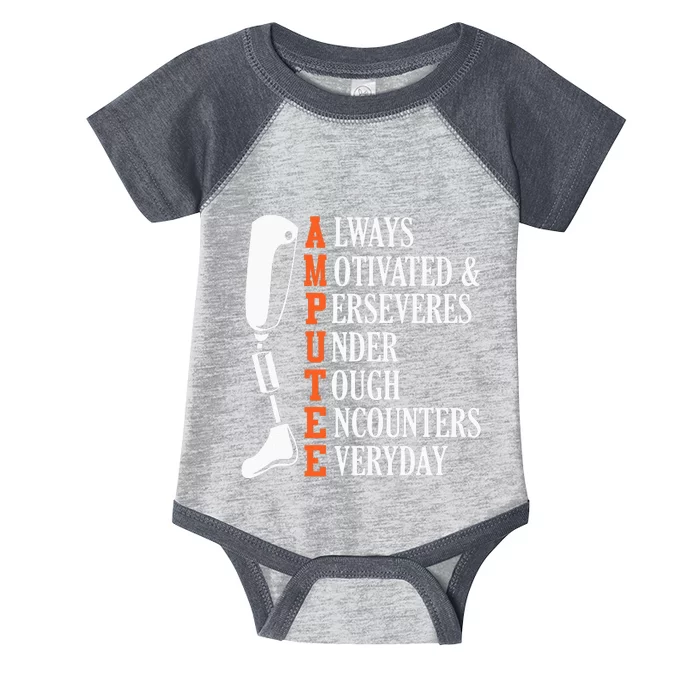 Amputee Quote Funny Leg Prosthetic Legged Surgery Graphic Infant Baby Jersey Bodysuit