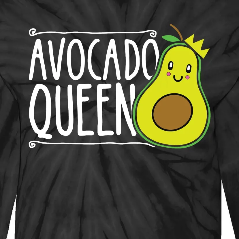 Avocado Queen Funny Avocado Lover Women Girl Avocado Tie-Dye Long Sleeve Shirt