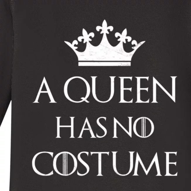 A Queen Has No Costume Funny Purim Queen Esther Costume Baby Long Sleeve Bodysuit