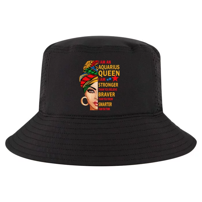 Aquarius queen I am stronger birthday gift Aquarius zodiac Cool Comfort Performance Bucket Hat