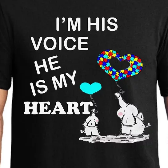 Autism Quote I'm His Voice Support & Awareness Autistic Pajama Set