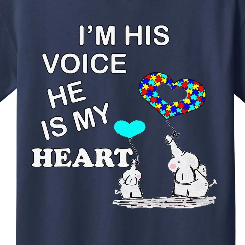 Autism Quote I'm His Voice Support & Awareness Autistic Kids T-Shirt