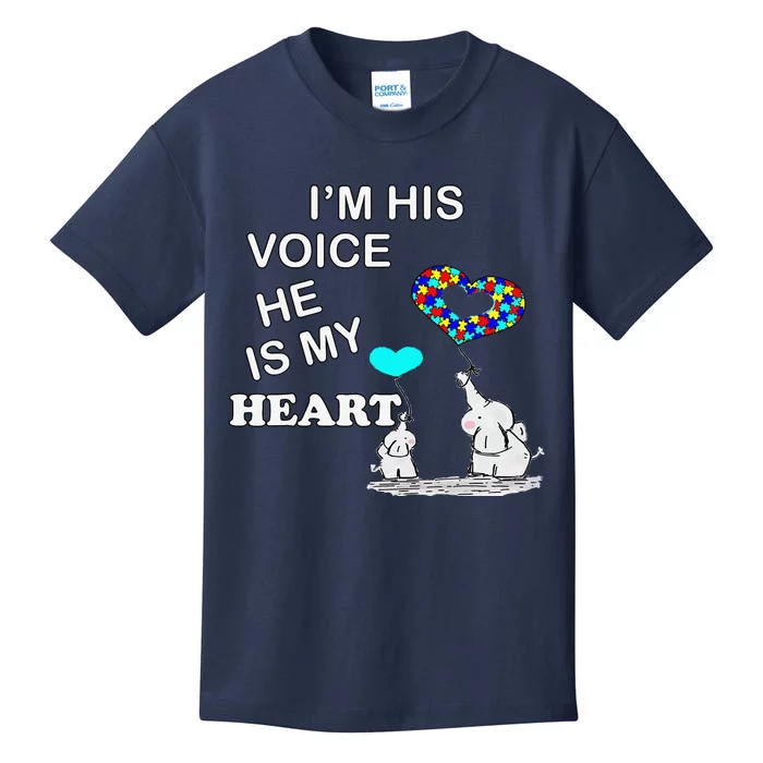 Autism Quote I'm His Voice Support & Awareness Autistic Kids T-Shirt