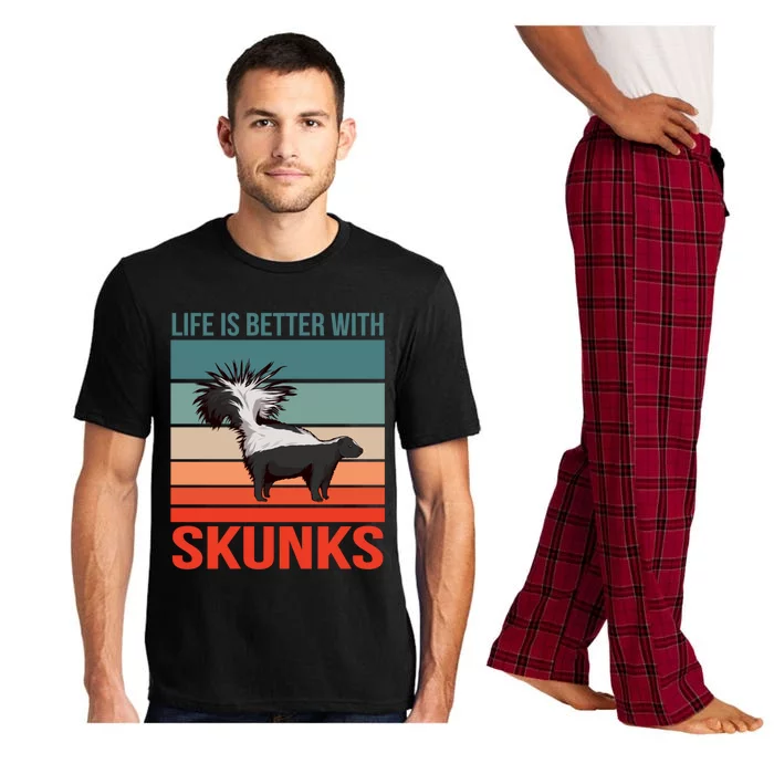 Animal Quote Life Is Better With Skunks Gift Pajama Set