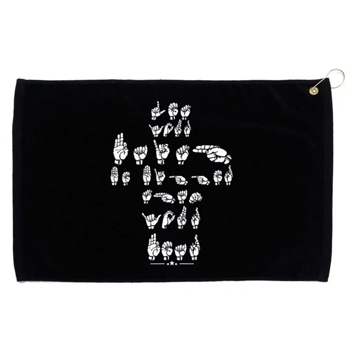 Asl Quote Let Your Faith Be Bigger Than Your Fear Grommeted Golf Towel