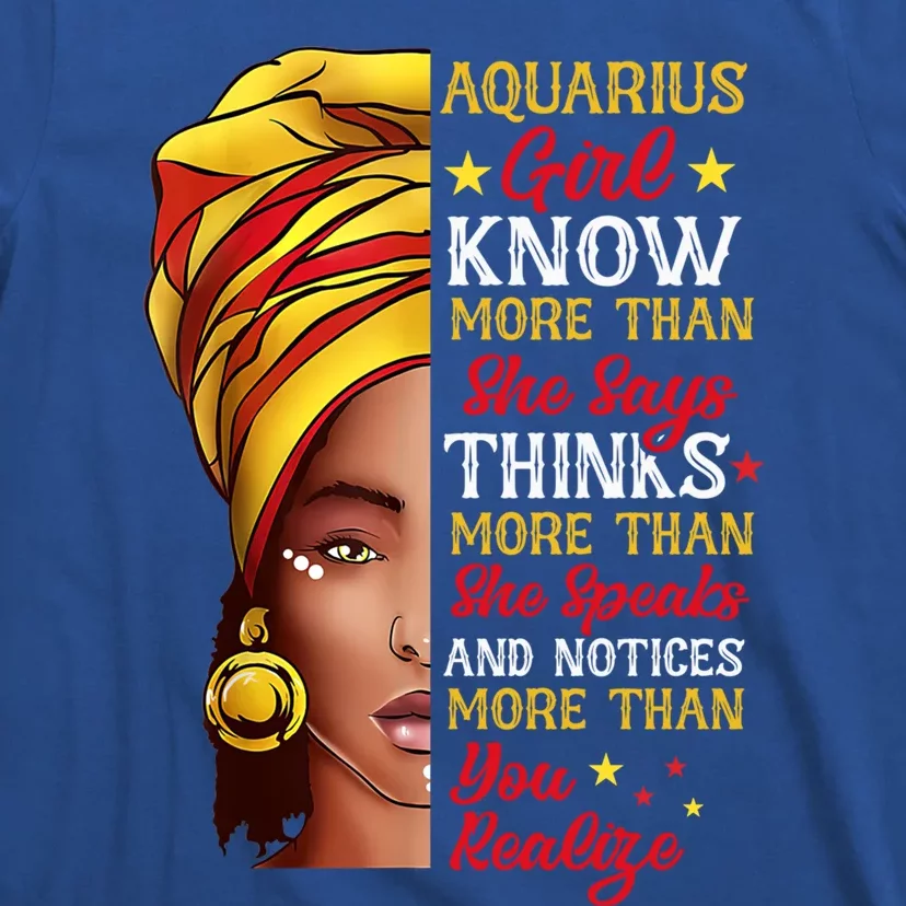 Aquarius Queen Melanin Afro Queen Black Zodiac Birthday Gift T-Shirt