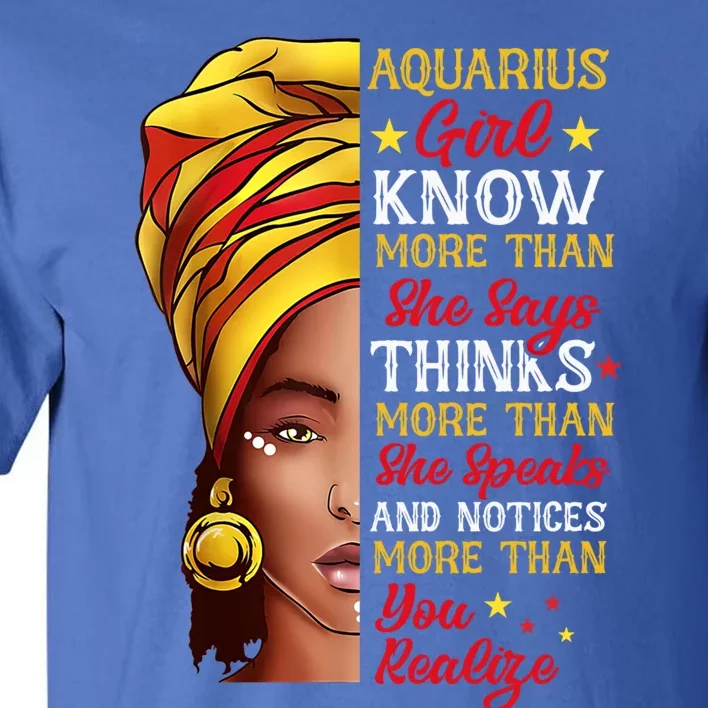 Aquarius Queen Melanin Afro Queen Black Zodiac Birthday Gift Tall T-Shirt