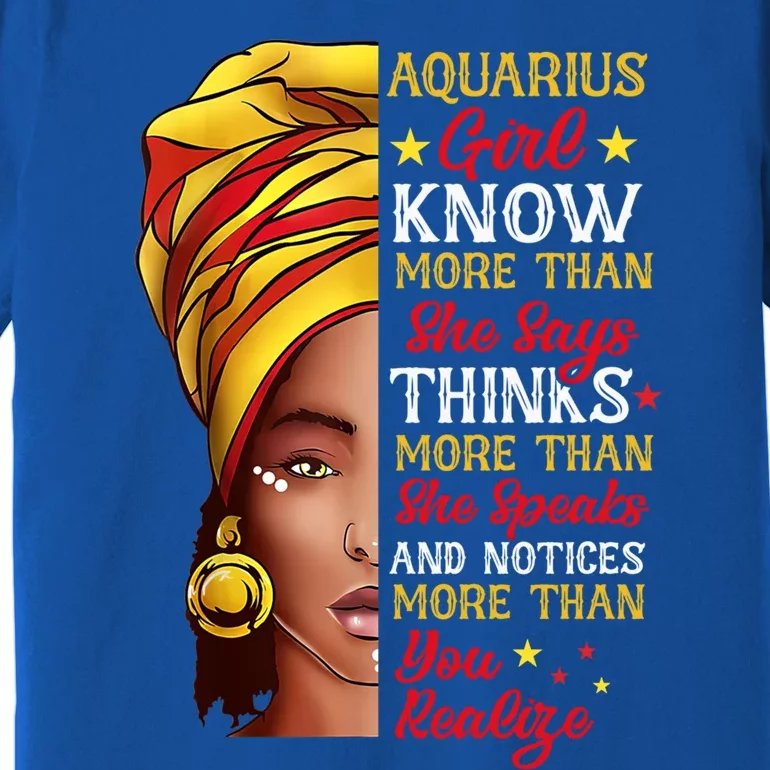 Aquarius Queen Melanin Afro Queen Black Zodiac Birthday Gift Premium T-Shirt