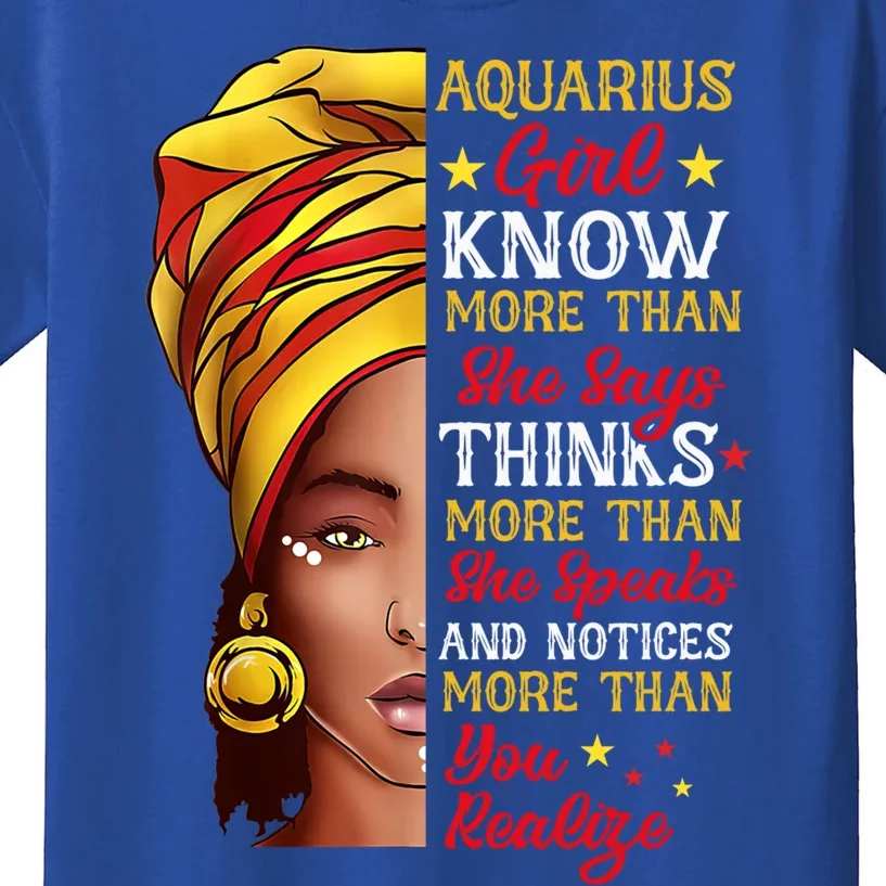 Aquarius Queen Melanin Afro Queen Black Zodiac Birthday Gift Kids T-Shirt