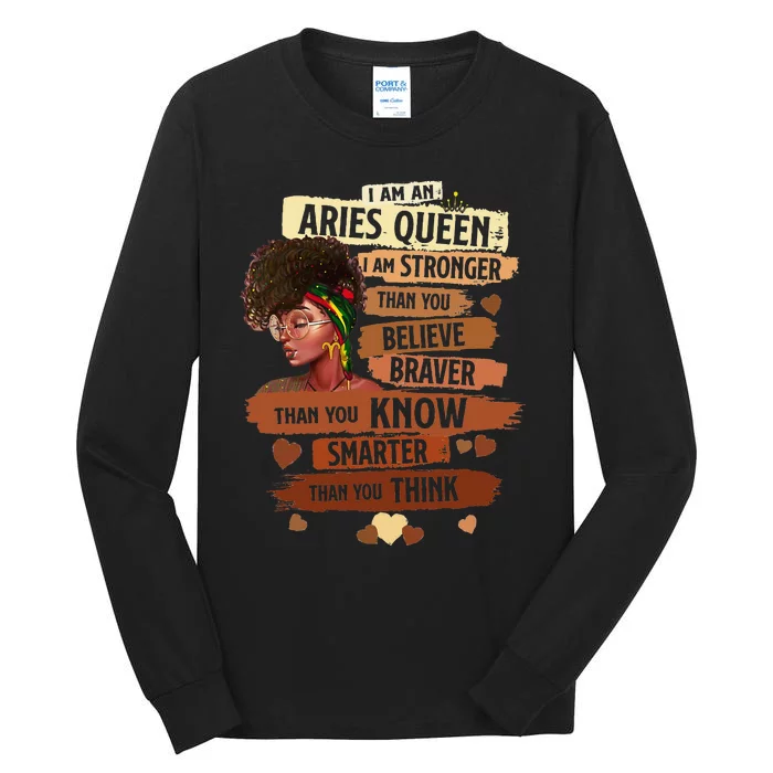 Aries Queen Sweet As Candy Birthday Gift For Black Wo Tall Long Sleeve T-Shirt