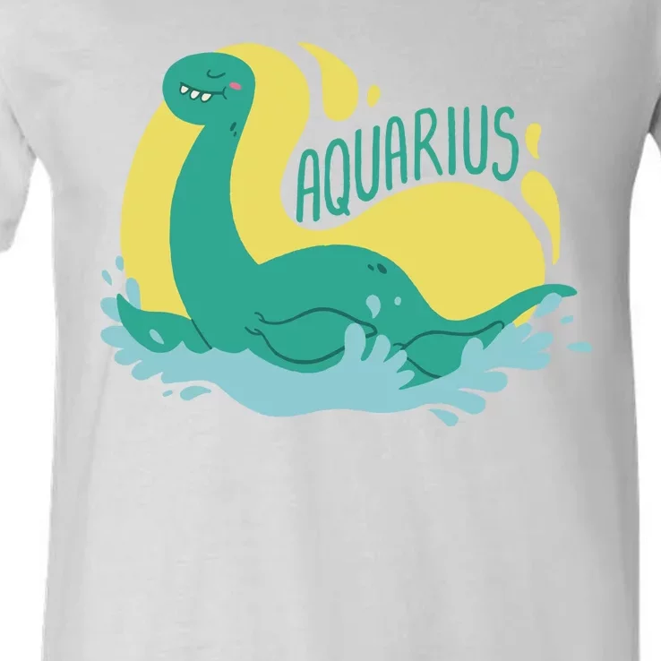 Aquarius Dinosaur V-Neck T-Shirt