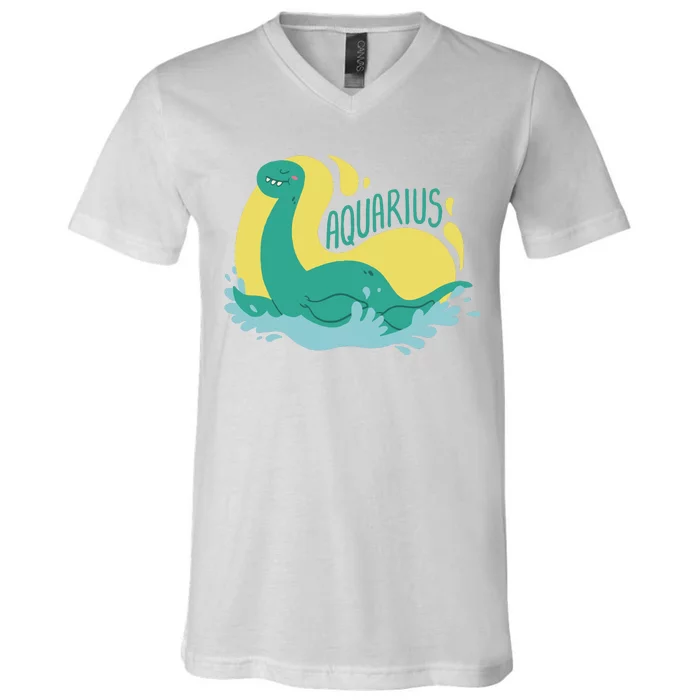 Aquarius Dinosaur V-Neck T-Shirt