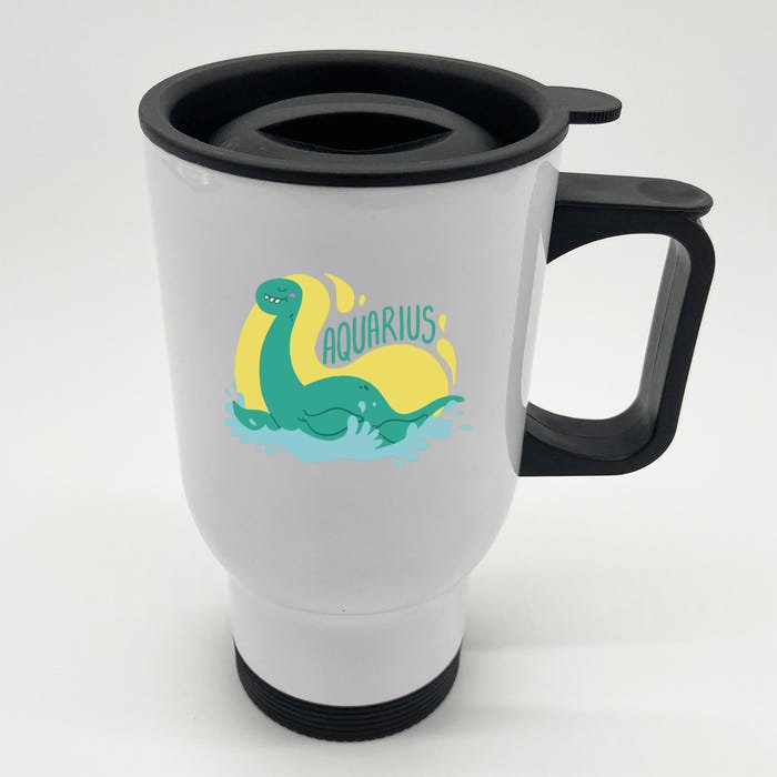 Aquarius Dinosaur Front & Back Stainless Steel Travel Mug