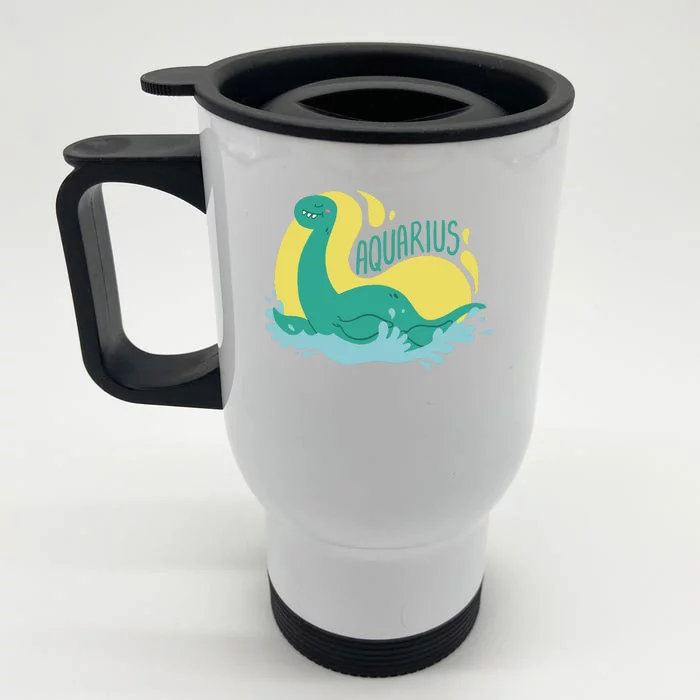 Aquarius Dinosaur Front & Back Stainless Steel Travel Mug