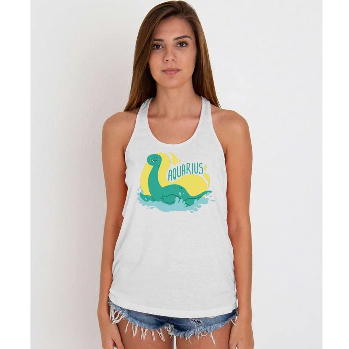 Aquarius Dinosaur Women's Knotted Racerback Tank