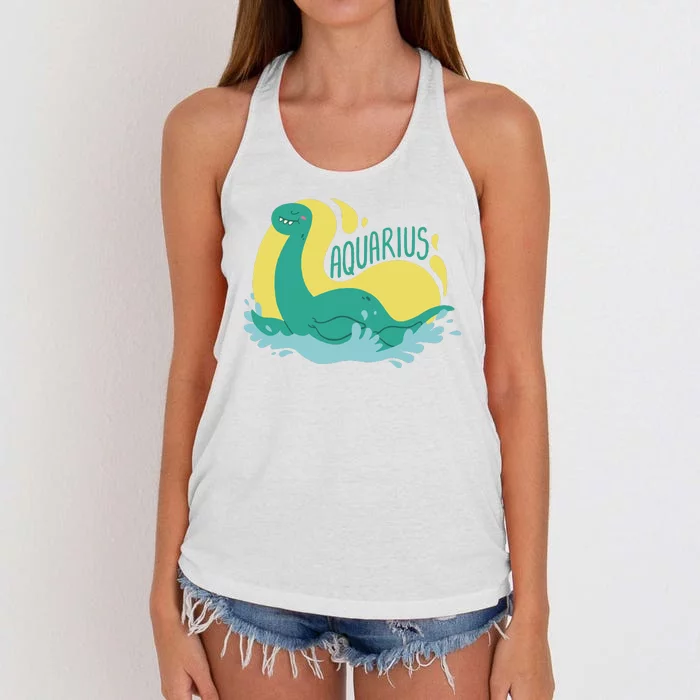 Aquarius Dinosaur Women's Knotted Racerback Tank