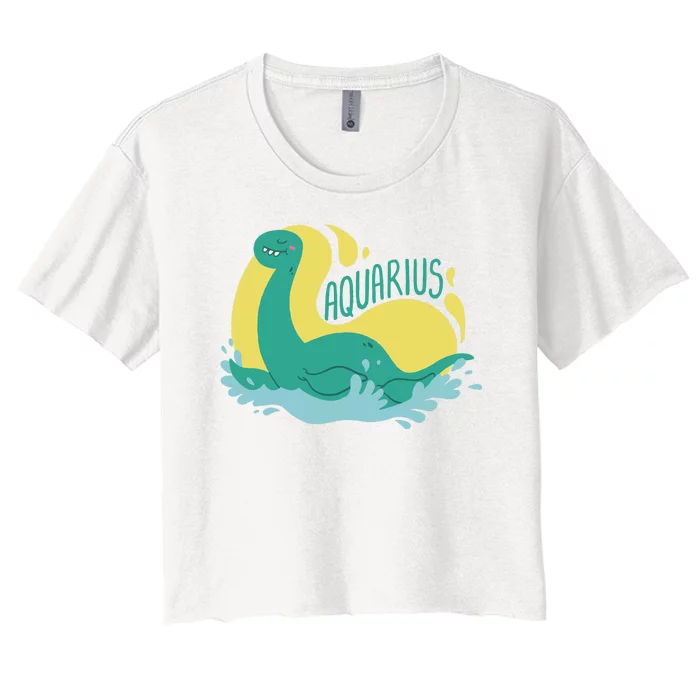 Aquarius Dinosaur Women's Crop Top Tee