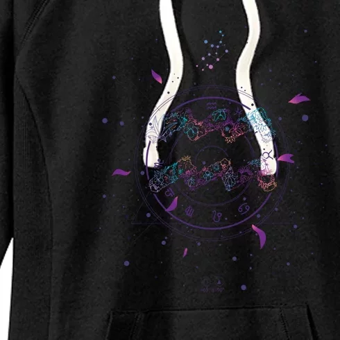 Aquarius Floral Zodiac Women's Fleece Hoodie