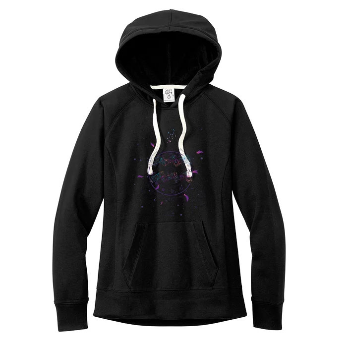 Aquarius Floral Zodiac Women's Fleece Hoodie