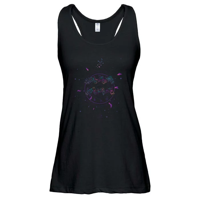 Aquarius Floral Zodiac Ladies Essential Flowy Tank