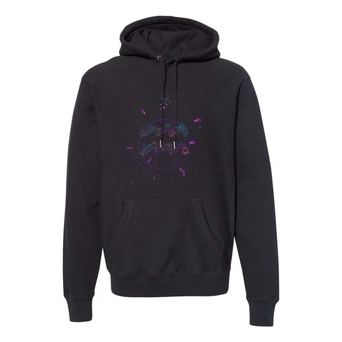 Aquarius Floral Zodiac Premium Hoodie