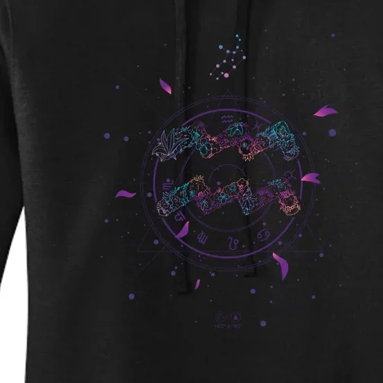 Aquarius Floral Zodiac Women's Pullover Hoodie