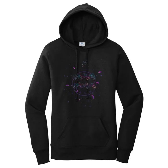 Aquarius Floral Zodiac Women's Pullover Hoodie