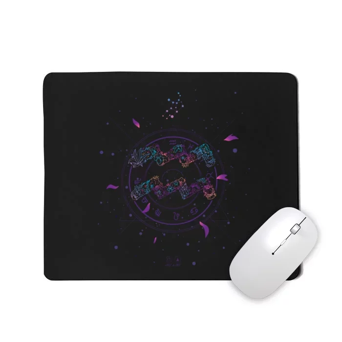 Aquarius Floral Zodiac Mousepad