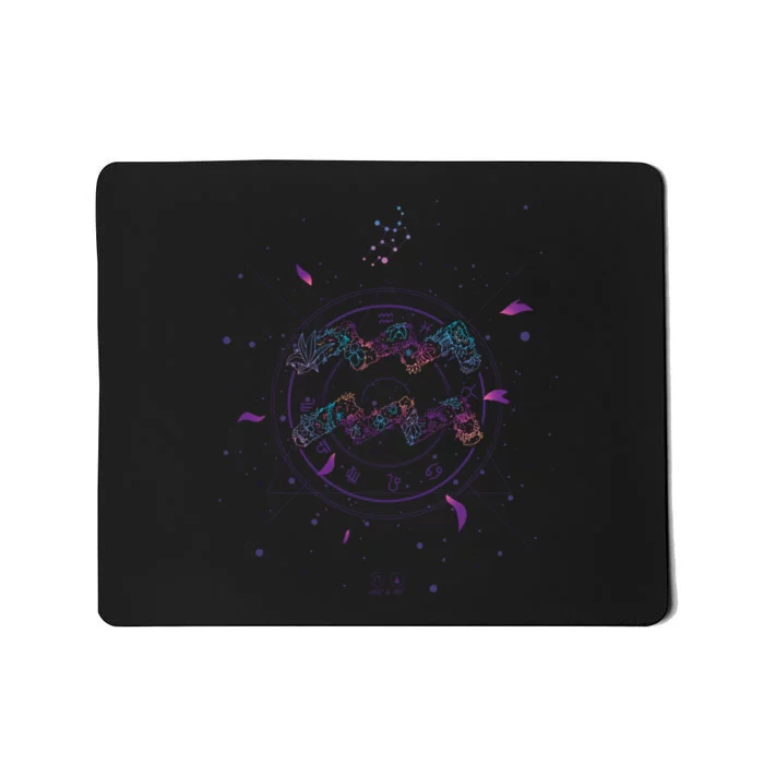 Aquarius Floral Zodiac Mousepad