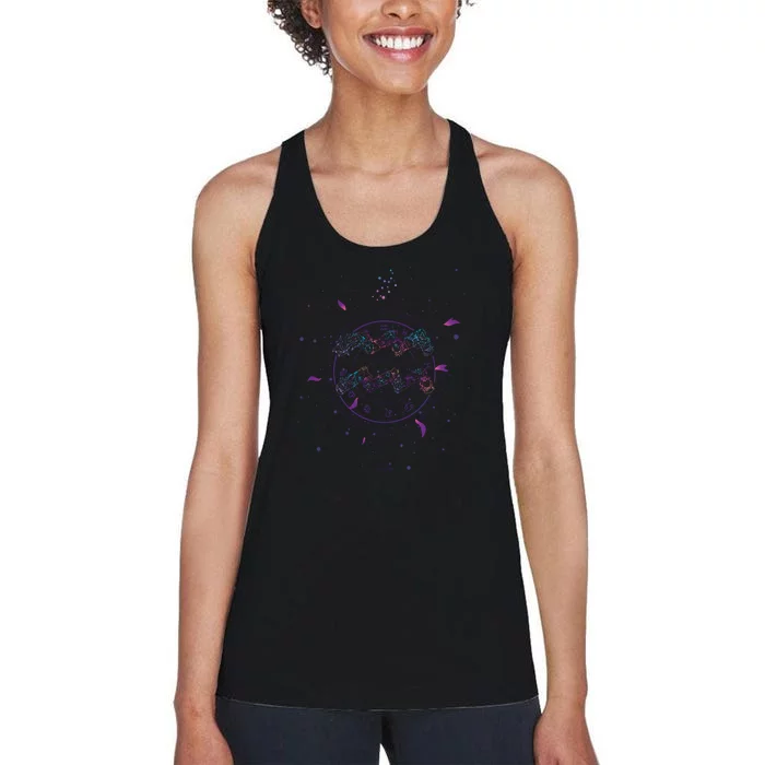 Aquarius Floral Zodiac Women's Racerback Tank