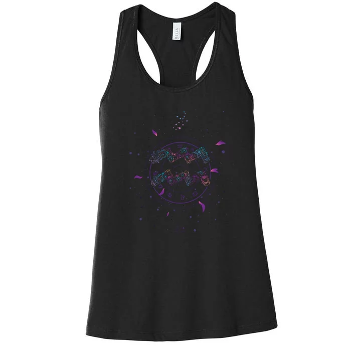 Aquarius Floral Zodiac Women's Racerback Tank