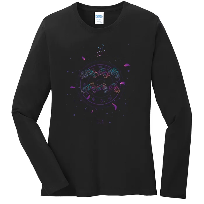 Aquarius Floral Zodiac Ladies Long Sleeve Shirt